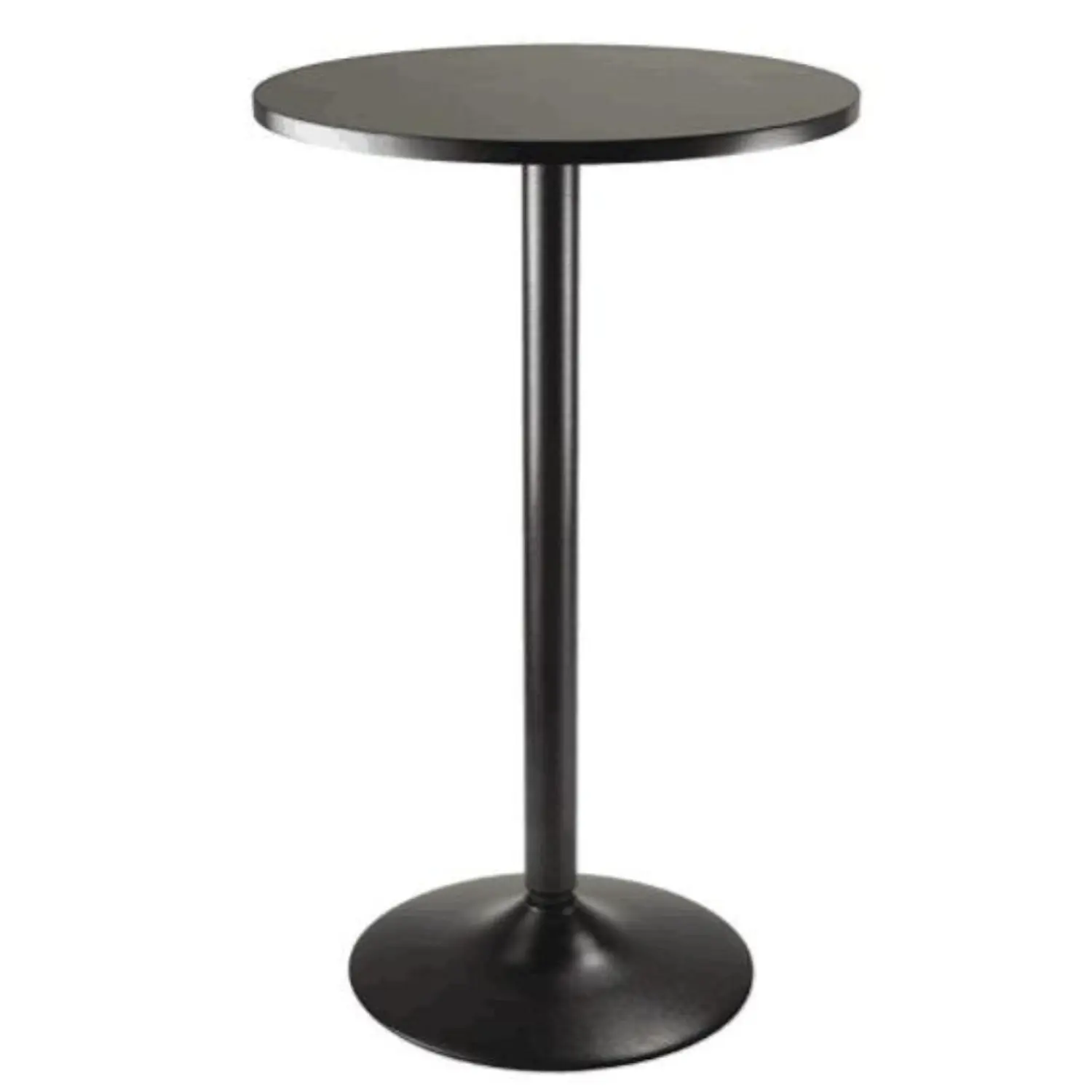 Mesa Alta de Bar Redonda con Base Metálica Negra 4