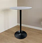 Mesa Alta de Bar Redonda con Base Metálica Negra - Miniatura 1