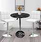 Set Mesa de Bar con Efecto Mármol y 2 Taburetes Regulables de Eco cuero - Miniatura 3