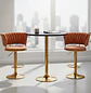 Set Mesa de Bar Negra MDF y 2 Taburetes Dorados Regulable - Miniatura 1
