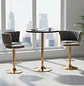 Set Mesa de Bar Negra MDF y 2 Taburetes Dorados Regulable - Miniatura 3