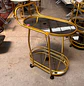 Carrito para Bar Dorado con Ruedas y Doble Bandeja de Vidrio - Miniatura 4