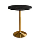 Set de Mesa de Bar Negra en MDF Efecto Mármol y 2 Taburetes Felpa Dorados Ajustables - Miniatura 7