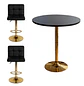 Set Mesa de Bar Negra MDF y 2 Taburetes Dorados Regulables - Miniatura 5
