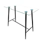 Mesa de Bar Rectangular de Vidrio con Base Metálica - Miniatura 2