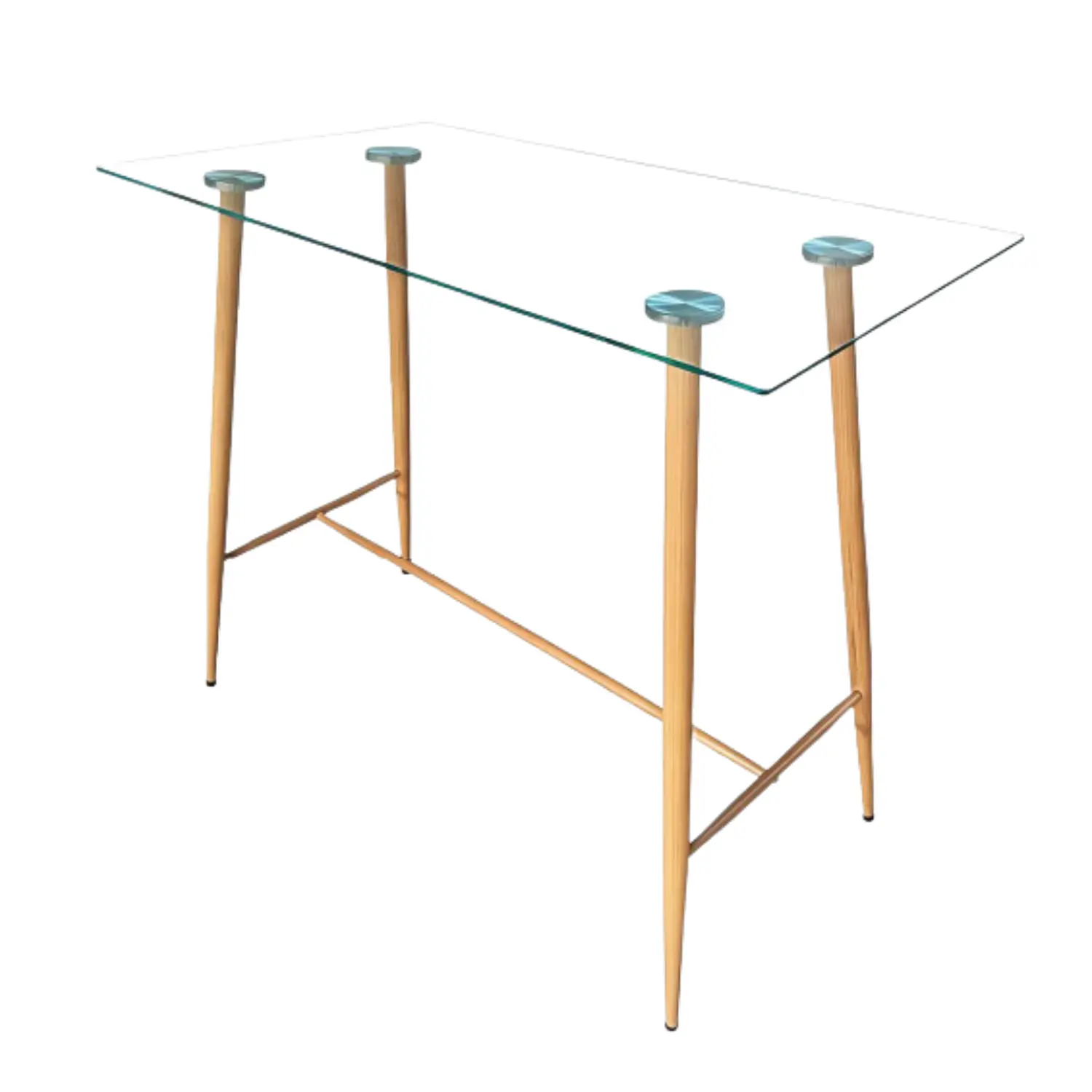Mesa de Bar Rectangular de Vidrio con Base Metálica 5