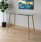 Mesa de Bar Rectangular de Vidrio con Base Metálica - Miniatura 4