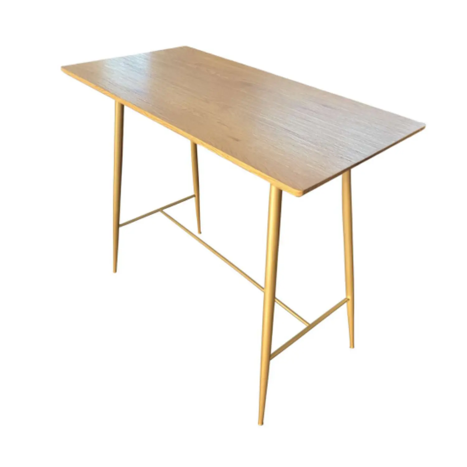 Mesa de Bar Rectangular MDF Moderna con Patas Metálicas 5