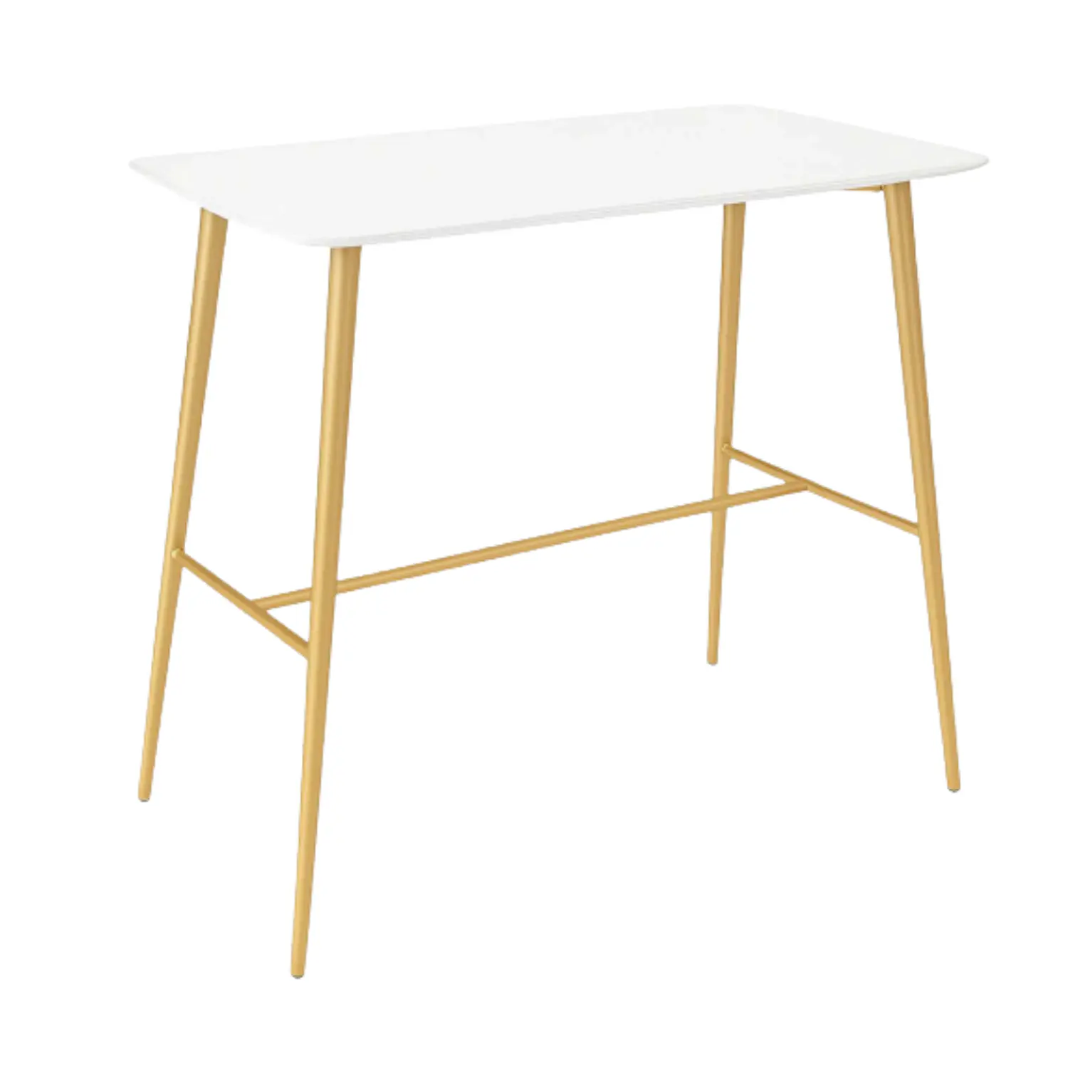 Mesa Bar Rectangular Blanca con Estructura Metálica 7