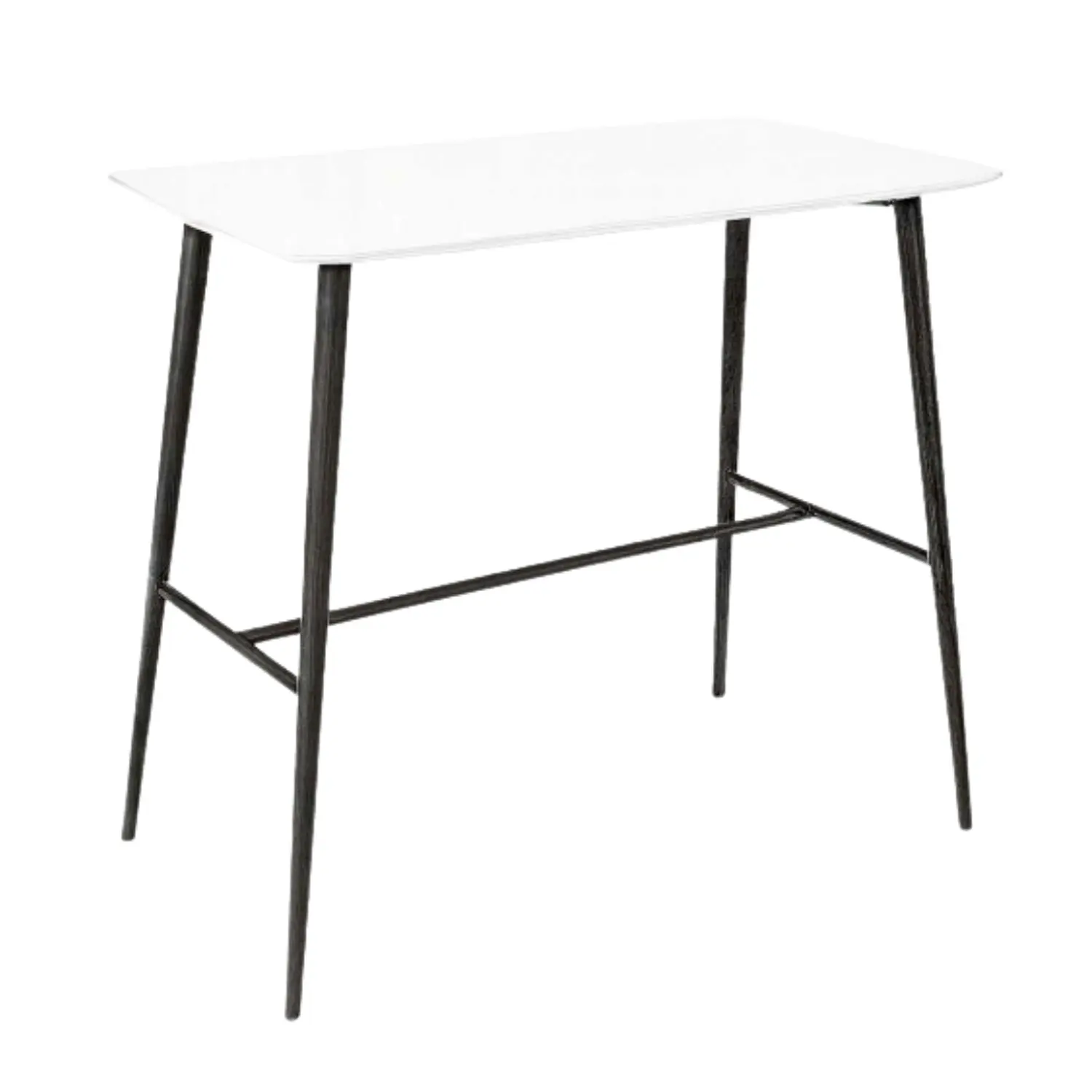 Mesa Bar Rectangular Blanca con Estructura Metálica 5