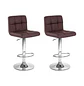 Set 2 Taburetes de Bar Ajustables en Eco Cuero con Base Cromada - Miniatura 2