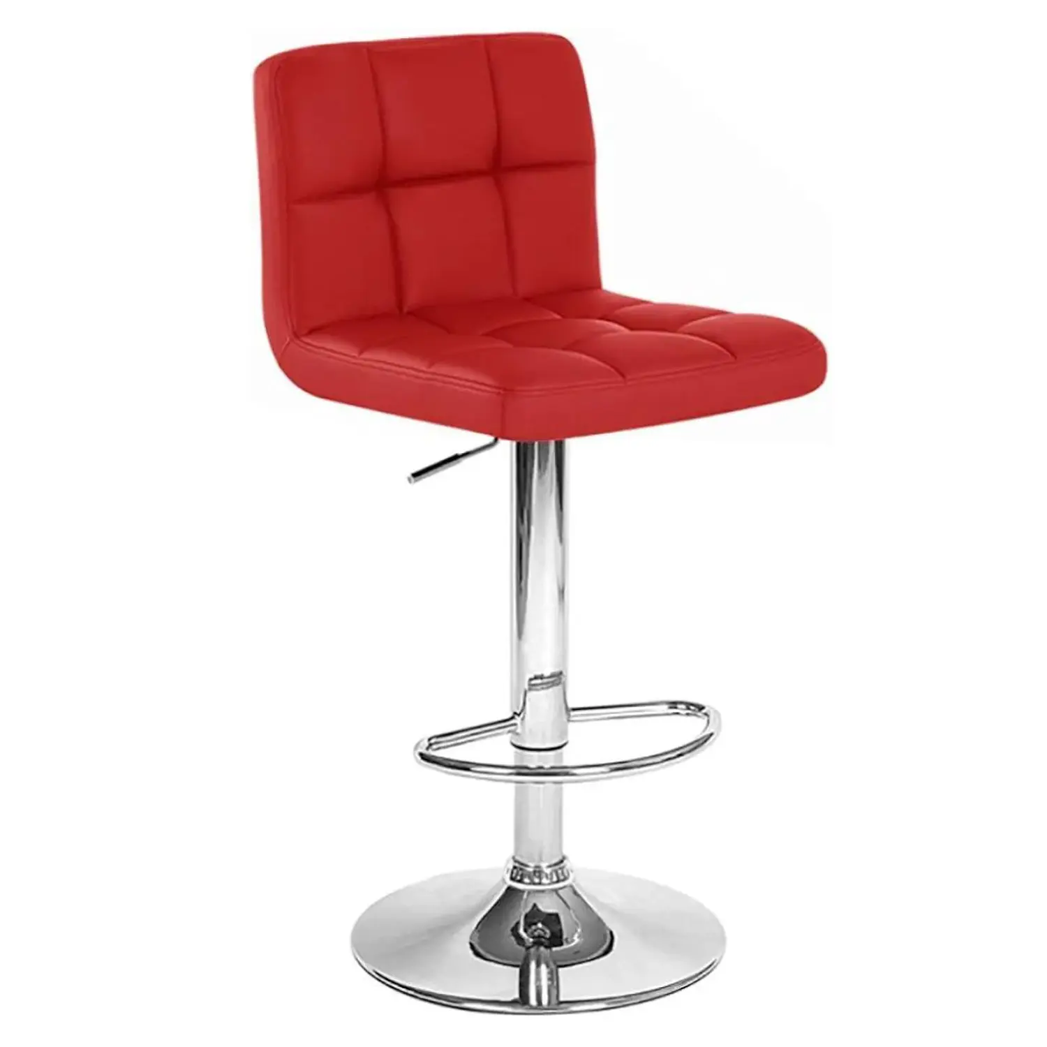 Set 2 Taburetes de Bar Ajustables en Eco Cuero con Base Cromada 14