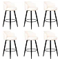 Set de 6 Taburetes de Bar de Eco Cuero Acolchados y Patas Metálicas Negras - Miniatura 1