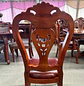 Silla de Comedor Clásica en Madera Caoba con Asiento de Cuero Acolchado - Miniatura 4