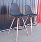 Set 2 Taburetes de Bar Eames con Patas de Madera y Apoyapiés - Miniatura 5