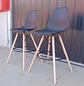 Set 2 Taburetes de Bar Eames con Patas de Madera y Apoyapiés - Miniatura 6