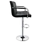 Taburete de Bar Giratorio con Apoya Brazos Base Cromada Ajustable - Miniatura 7