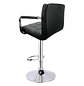 Taburete de Bar Giratorio con Apoya Brazos Base Cromada Ajustable - Miniatura 8