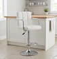 Taburete de Bar Giratorio con Apoya Brazos Base Cromada Ajustable - Miniatura 1