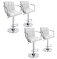 Set 4 Taburetes de Bar Giratorios con Apoya Brazos y Base Cromada - Miniatura 1