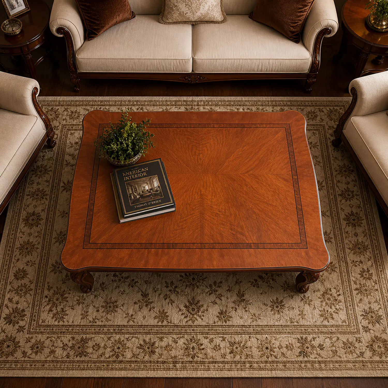 Mesa de Centro Clásica Roble Americano Madera Sólida 140x80 2