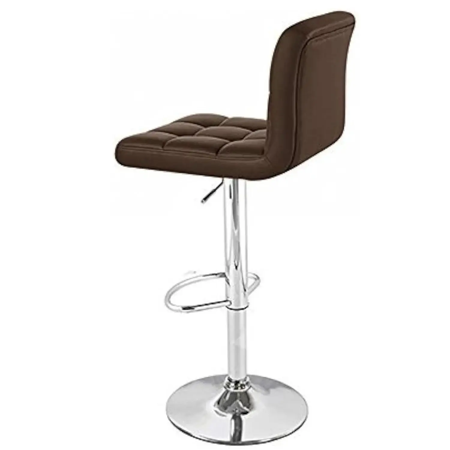 Taburete de Bar Giratorio Eco Cuero Regulable con Base Cromada y Posa Pies 4