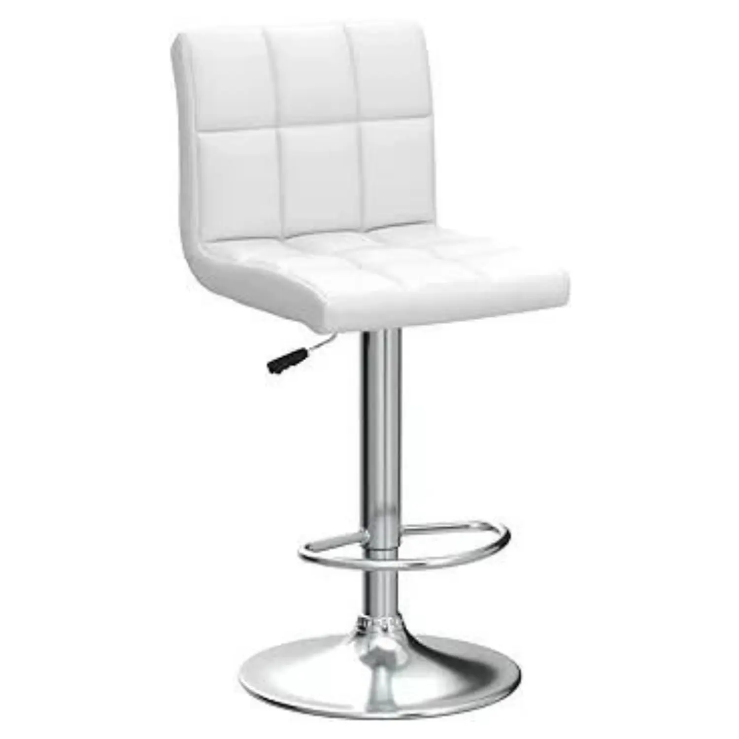 Taburete de Bar Giratorio Eco Cuero Regulable con Base Cromada y Posa Pies 7