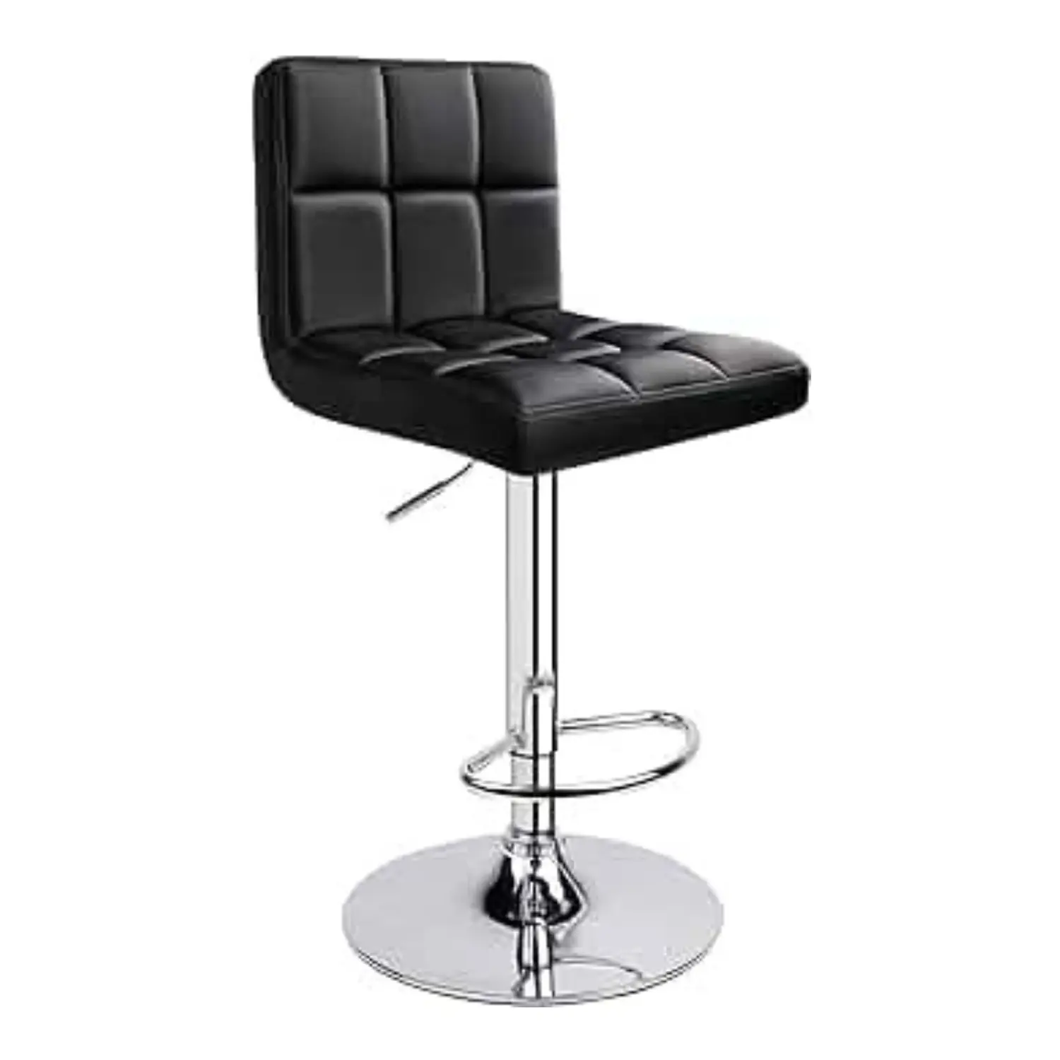 Set 4 Taburetes de Bar Giratorios Ecocuero Ajustables Base Cromada 5