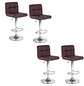 Set 4 Taburetes de Bar Giratorios Ecocuero Ajustables Base Cromada - Miniatura 1