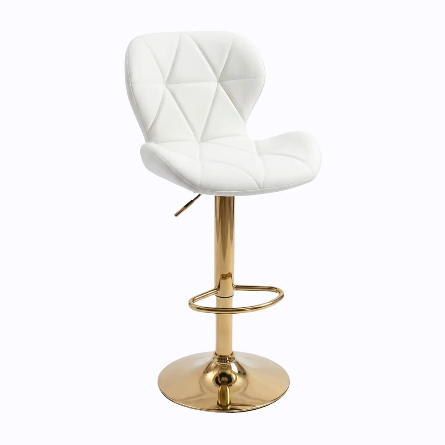 Taburete Bar Giratorio Ecocuero Base Dorada Ajustable 4