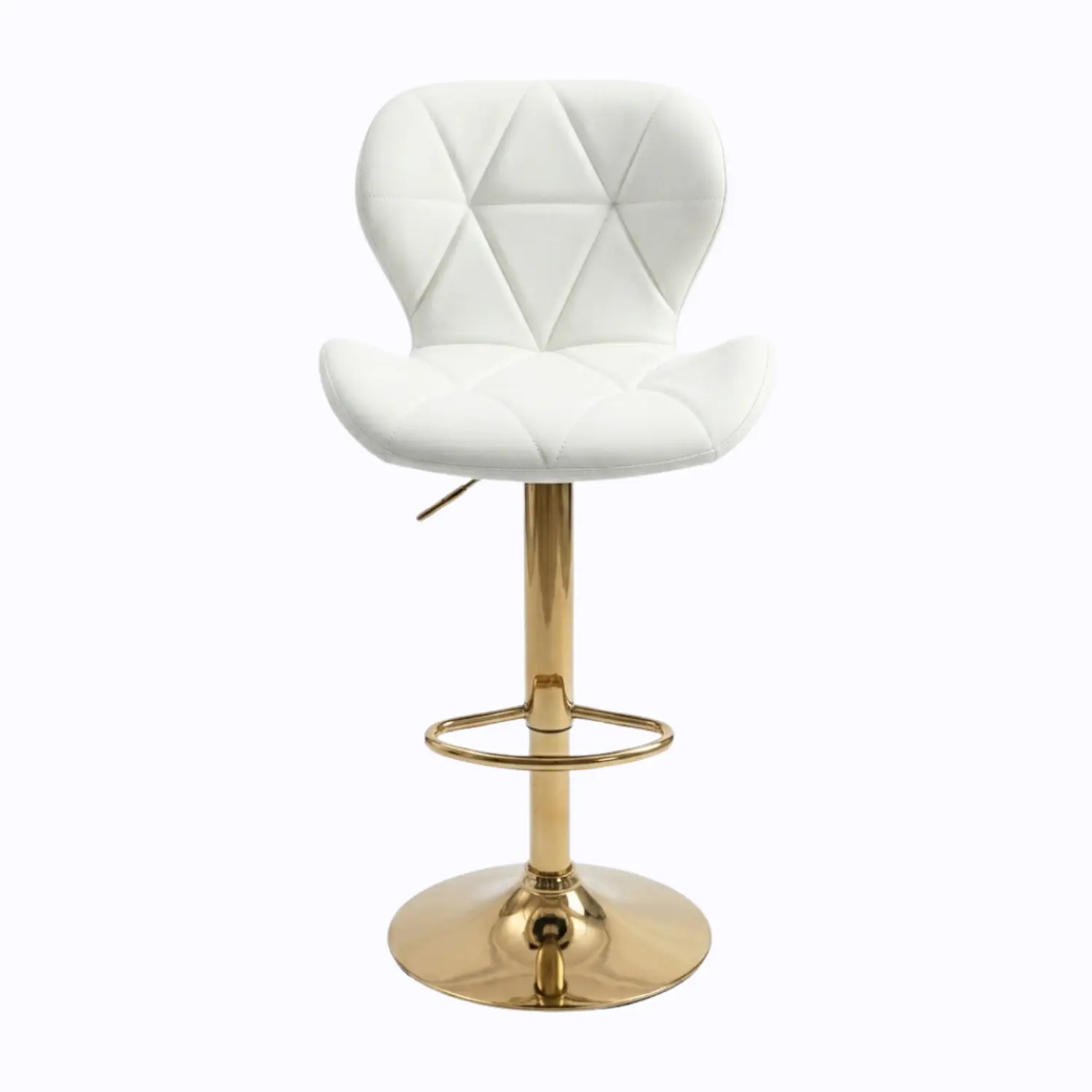 Taburete Bar Giratorio Ecocuero Base Dorada Ajustable 2