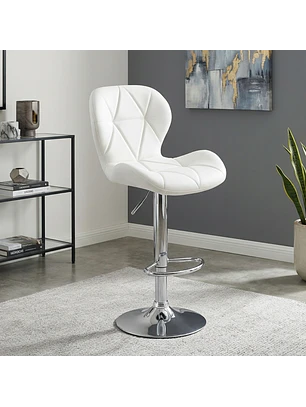 Taburete Bar Ajustable Ecocuero Base Cromada