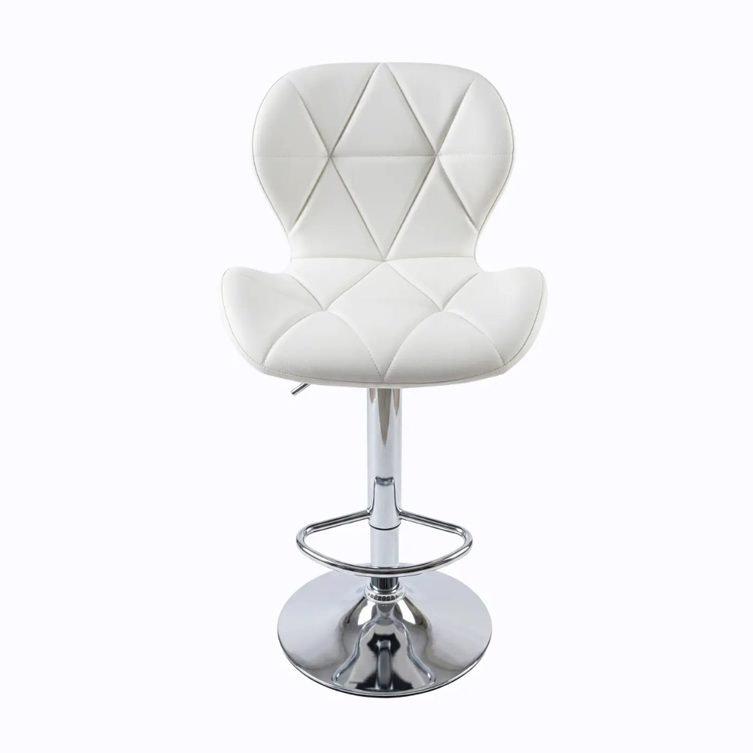 Taburete Bar Ajustable Ecocuero Base Cromada 2