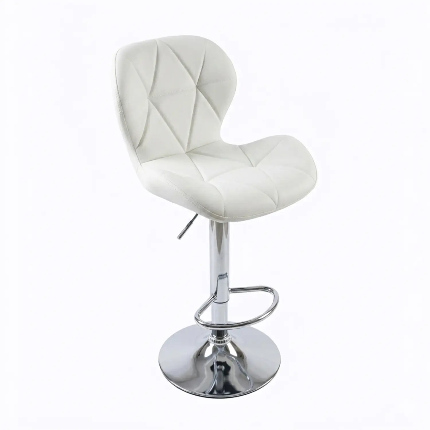 Taburete Bar Ajustable Ecocuero Base Cromada 4