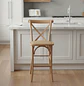 Taburete Bar Crossback Madera Haya Asiento Ratán - Miniatura 1