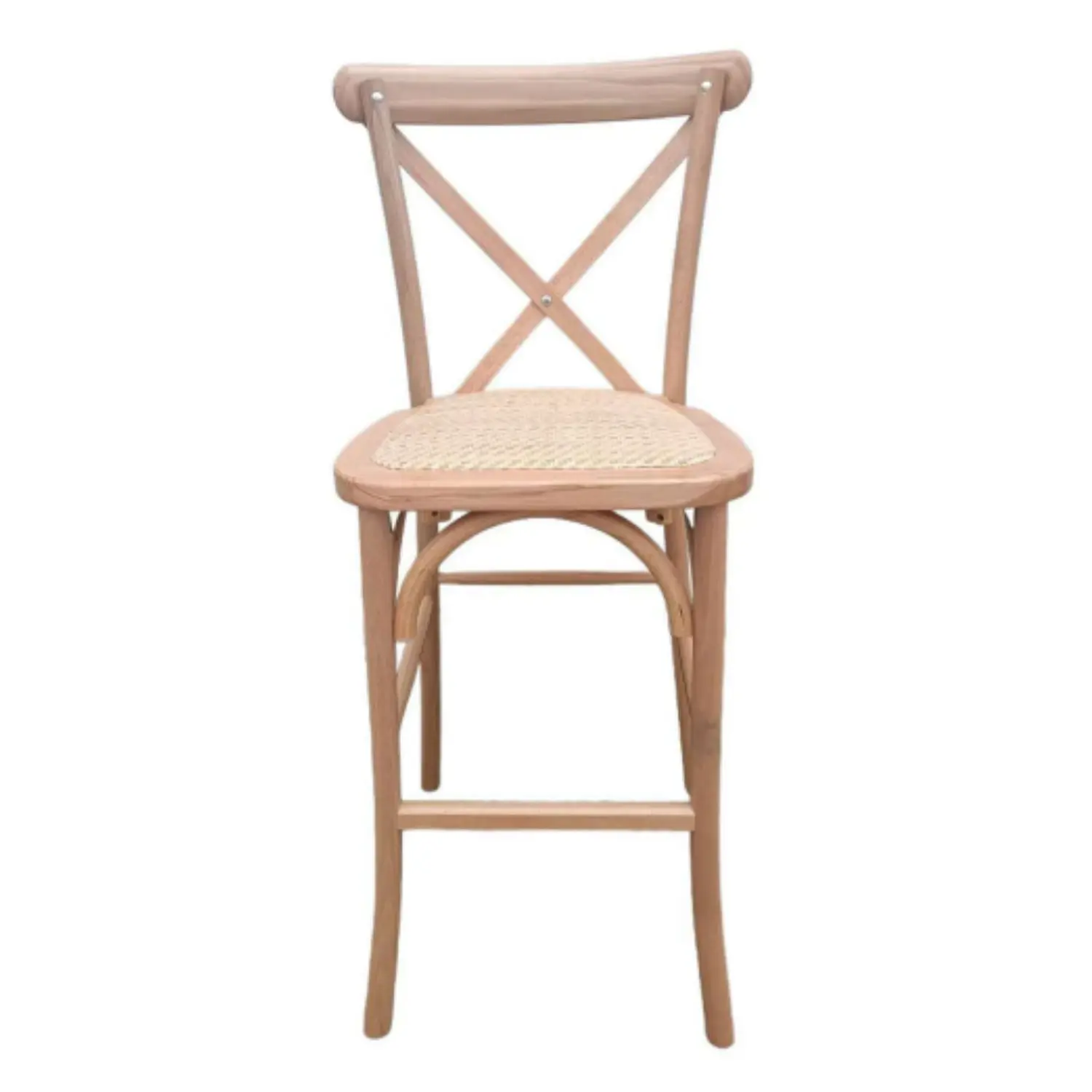 Taburete Bar Crossback Madera Haya Asiento Ratán 2