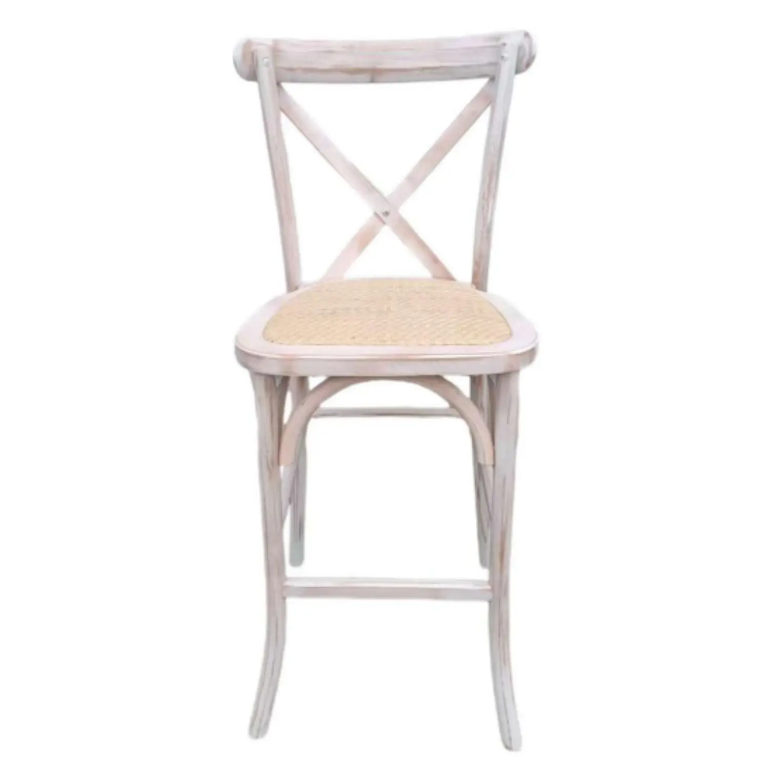 Taburete Bar Crossback Madera Haya Asiento Ratán 6
