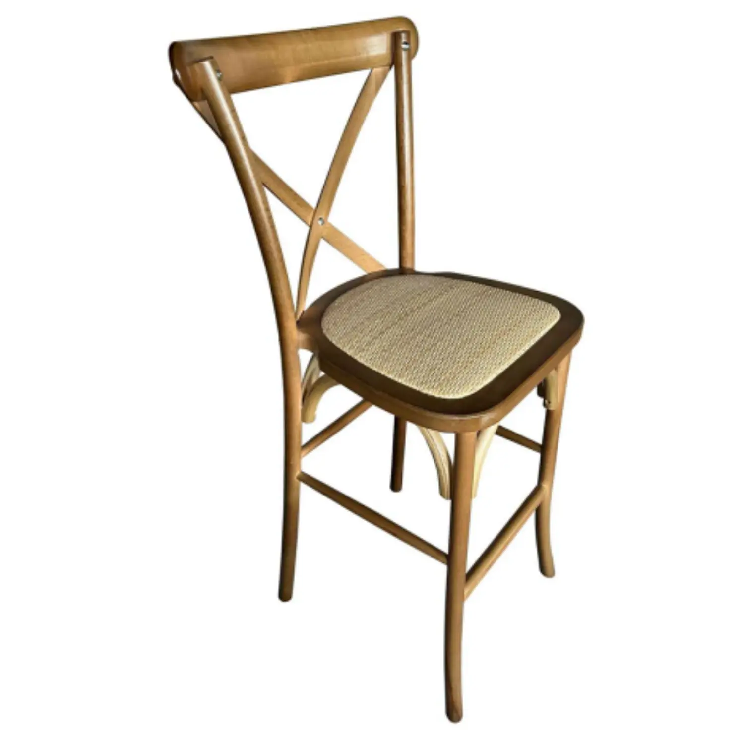 Taburete Bar Crossback Madera Haya Asiento Ratán 10