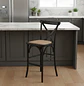 Taburete Bar Crossback Madera Haya Asiento Ratán - Miniatura 11