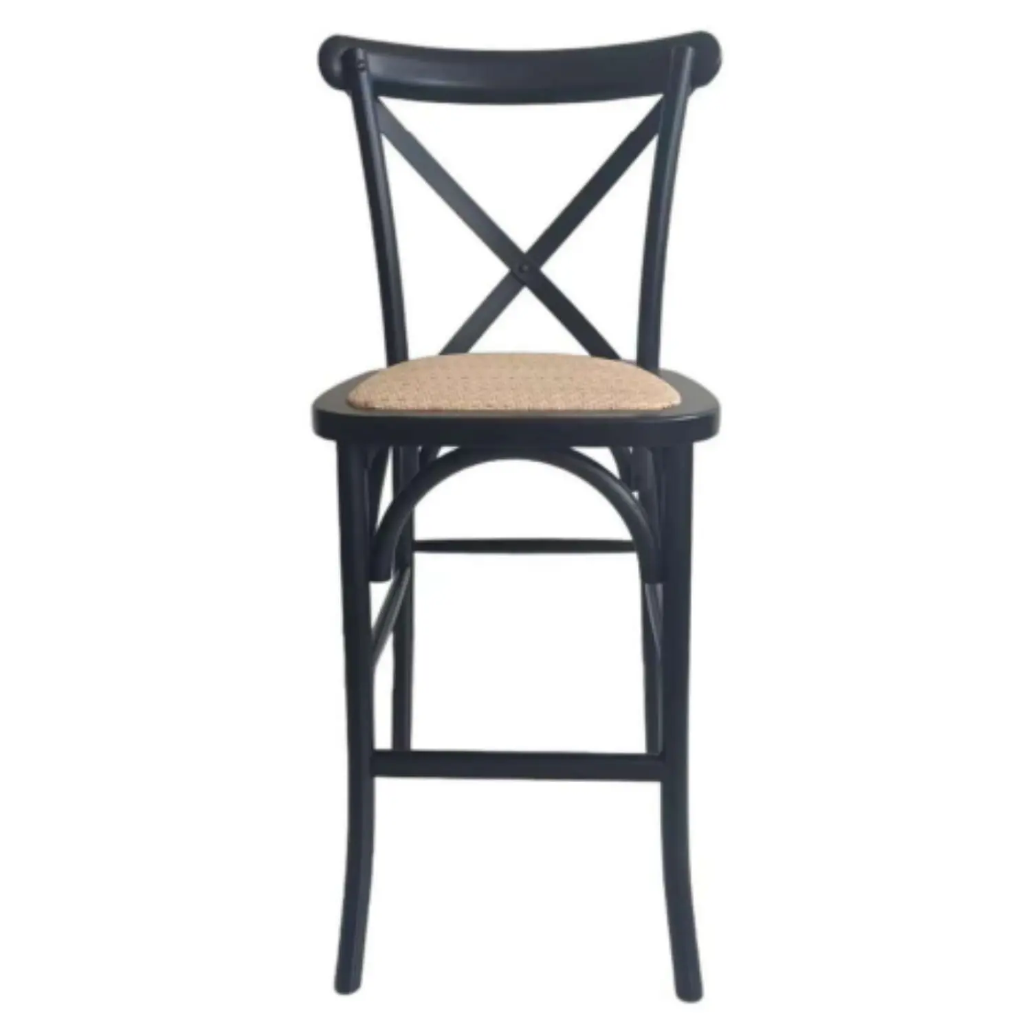 Taburete Bar Crossback Madera Haya Asiento Ratán 12