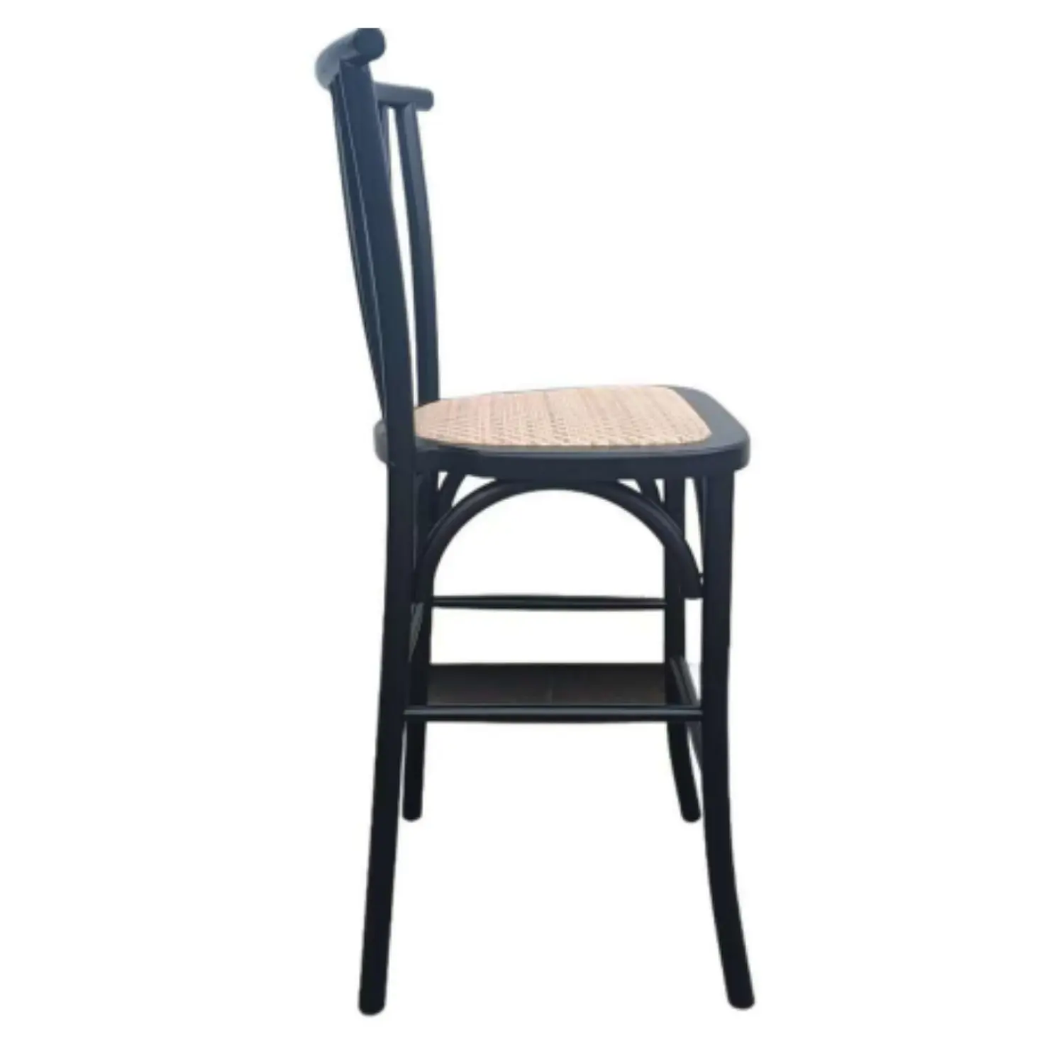 Taburete Bar Crossback Madera Haya Asiento Ratán 13