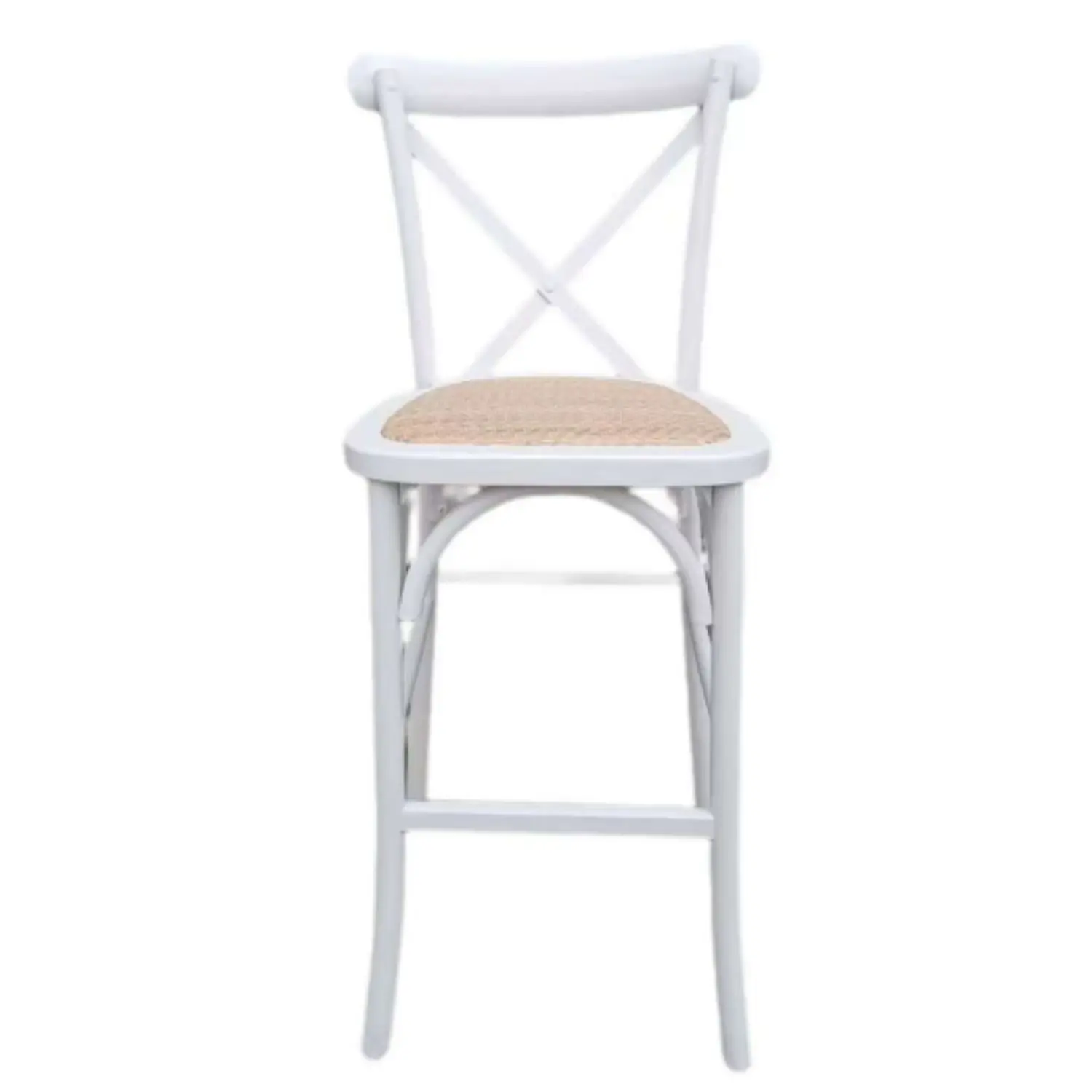 Taburete Bar Crossback Madera Haya Asiento Ratán 16