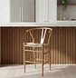 Taburete Wishbone Alto de Madera Haya con Asiento Encordado Natural - Miniatura 4