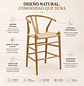 Taburete Wishbone Alto de Madera Haya con Asiento Encordado Natural - Miniatura 5