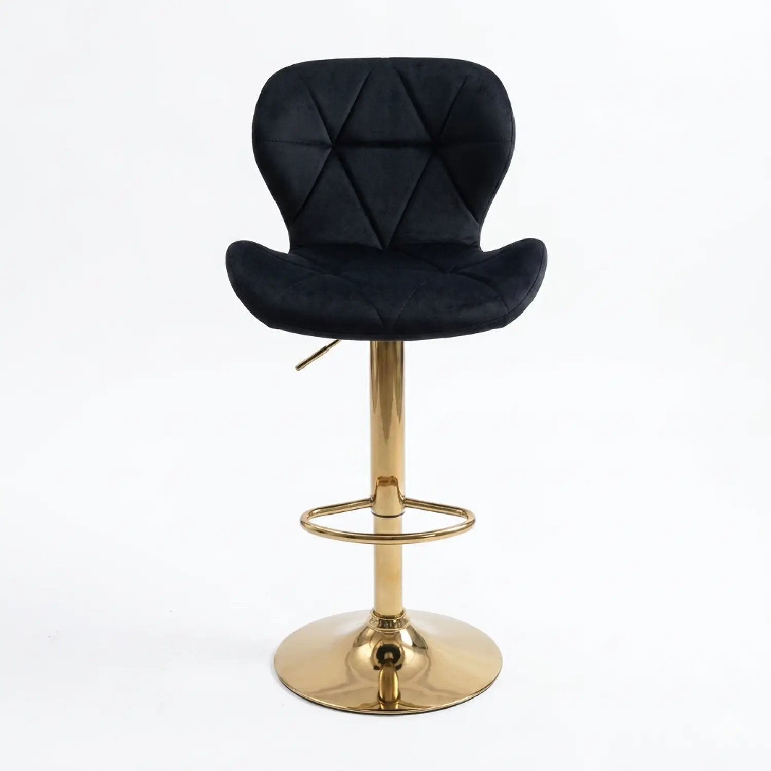 Taburete Bar Giratorio Ecocuero Base Dorada Ajustable 6