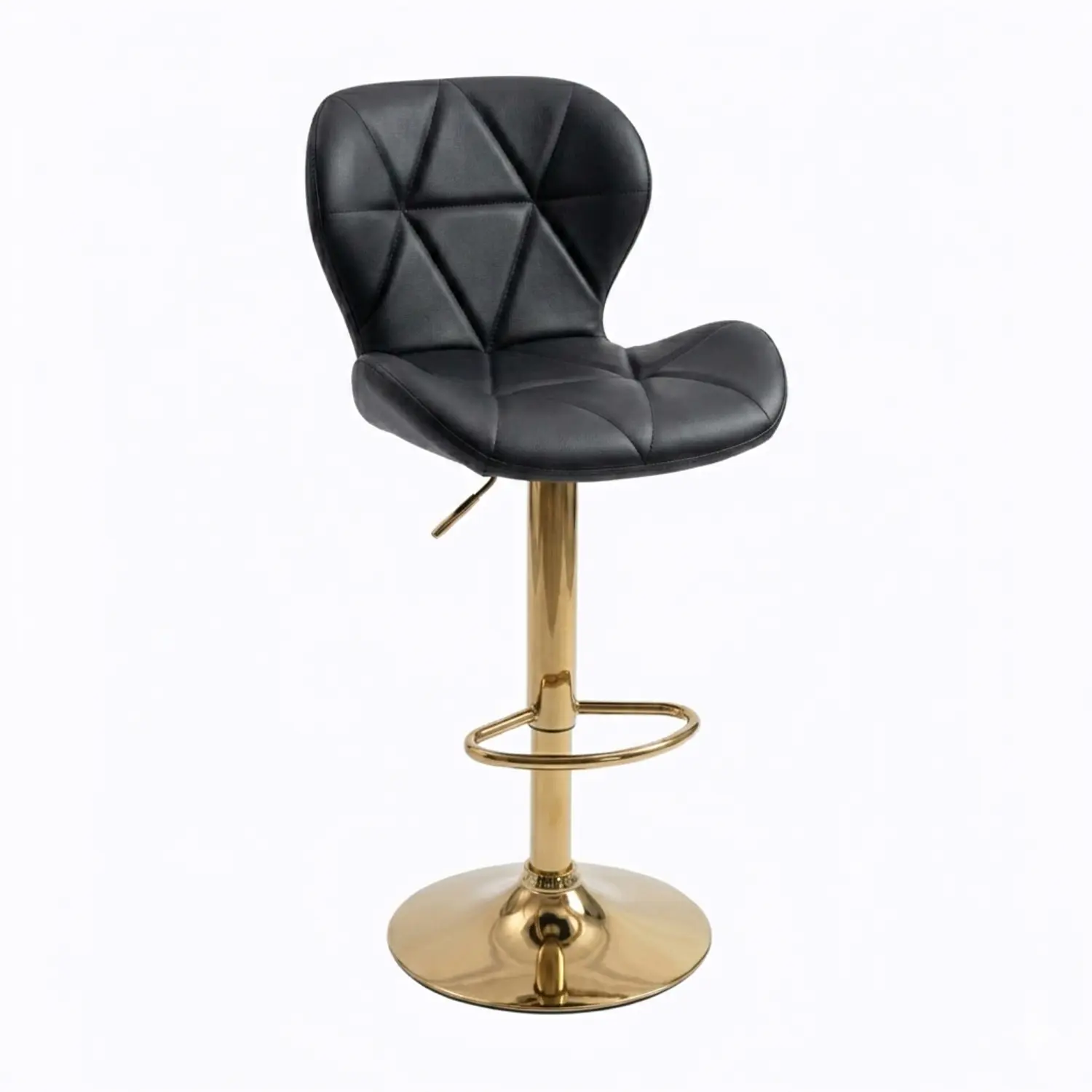 Taburete Bar Giratorio Ecocuero Base Dorada Ajustable 7