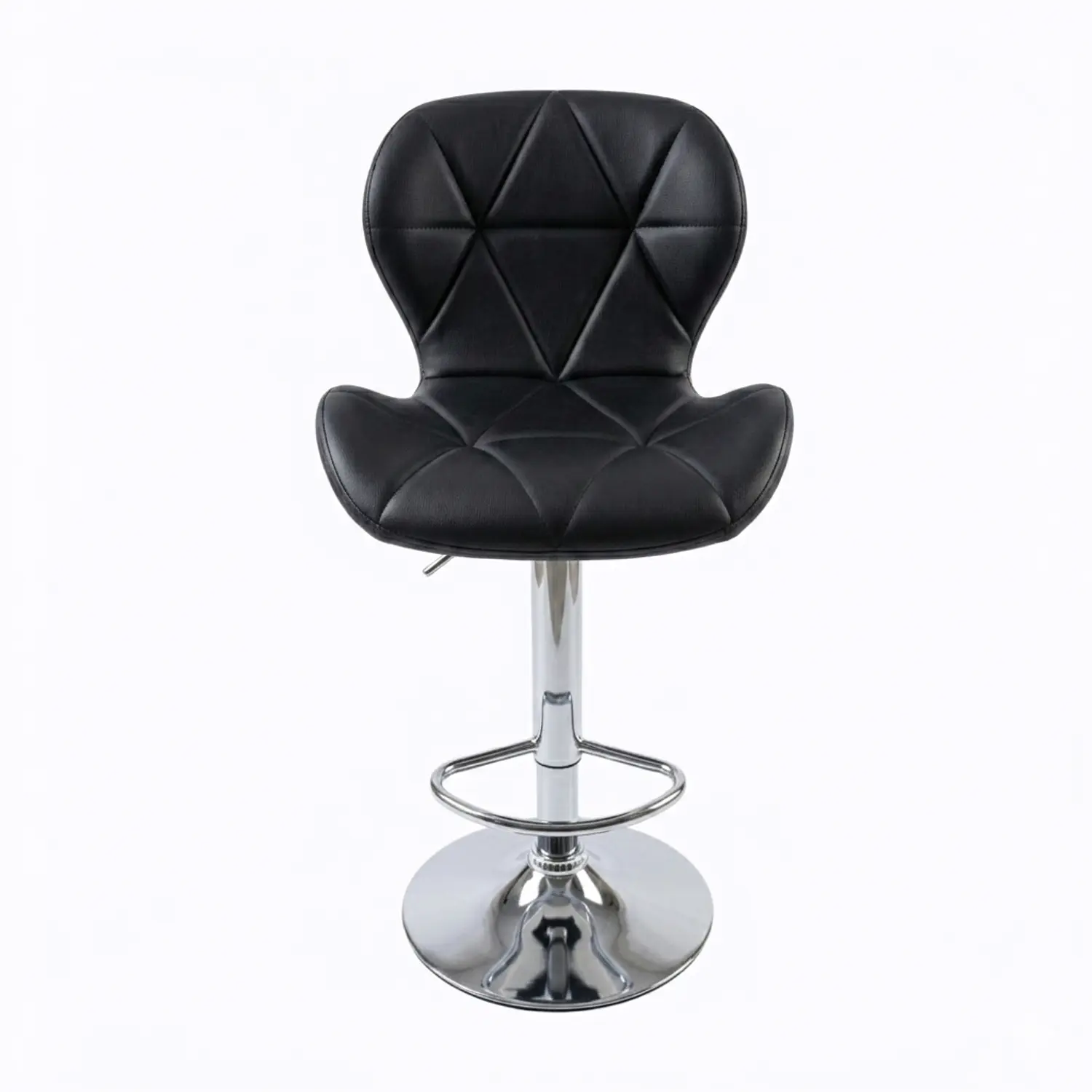 Taburete Bar Ajustable Ecocuero Base Cromada 6