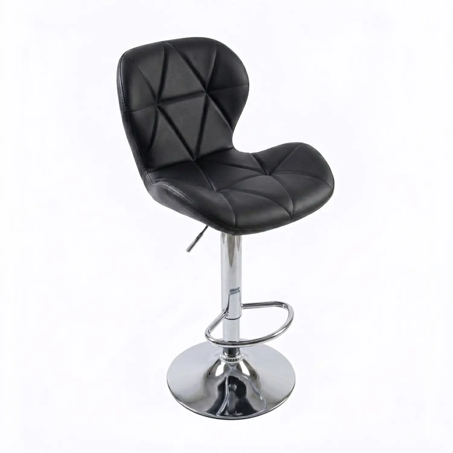 Taburete Bar Ajustable Ecocuero Base Cromada 7
