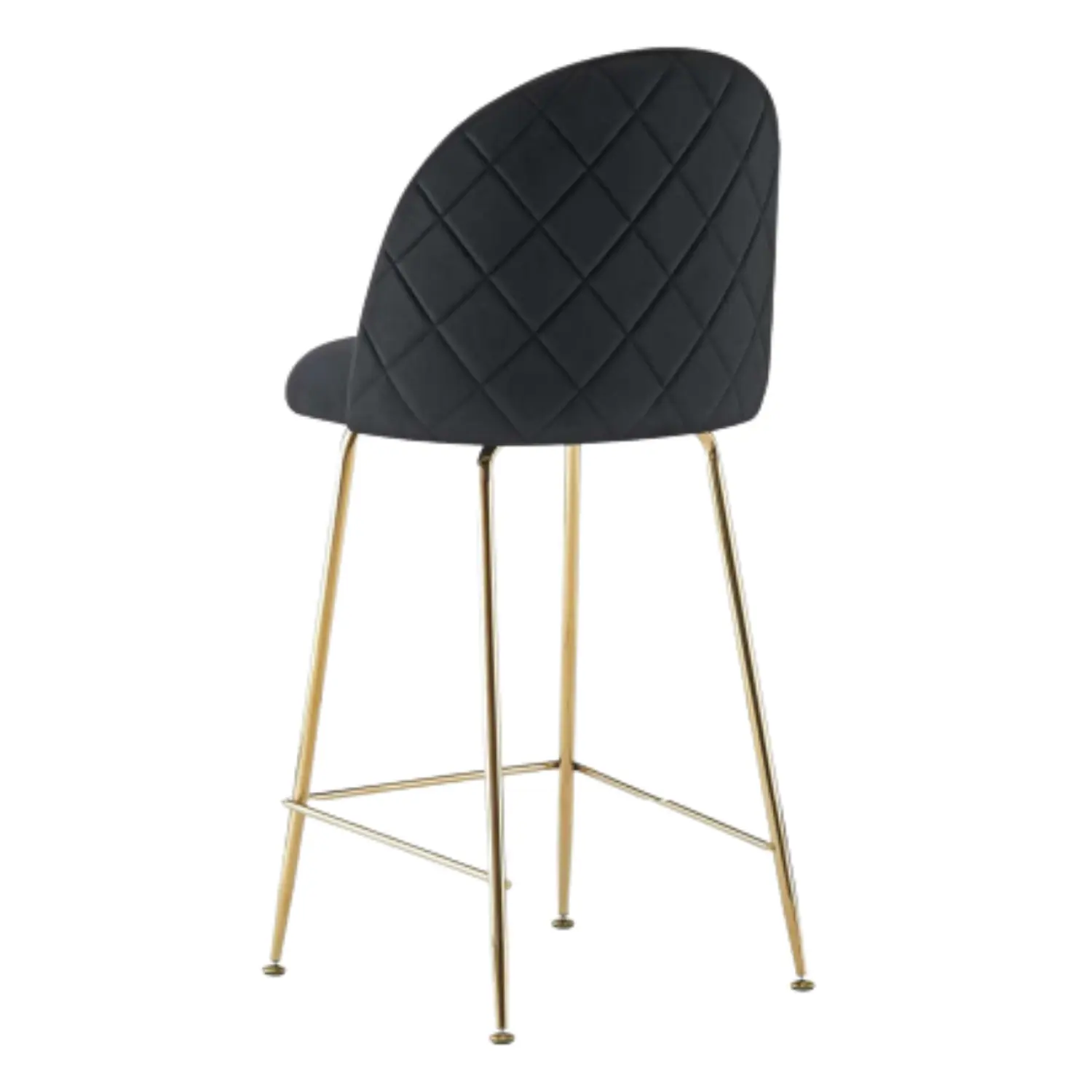 Taburete Bar Tapizado en Felpa con Patas Doradas Estilo Luxury 10