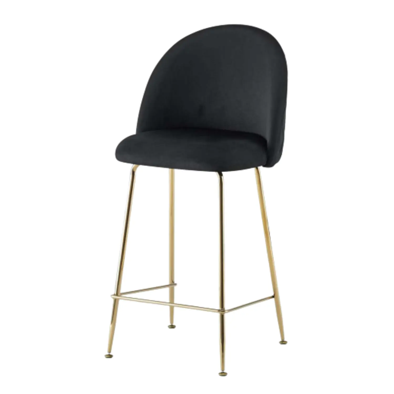 Taburete Bar Tapizado en Felpa con Patas Doradas Estilo Luxury 9